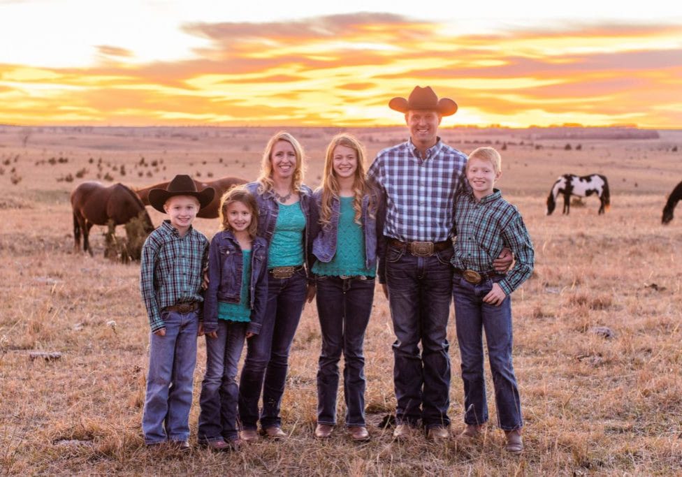 Schnuelle188 The entire Schnuelle family is part of the farm’s regenerative journey. Picture here from left to right is Carsten (9), Charity (7), wife Connie, Claire (10) Ben and Caleb (11).